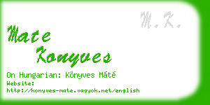mate konyves business card